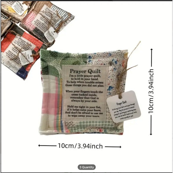 Sentimental Prayer Quilt with Cross - Unique Art & Craft Piece, Perfect for Gift - Picture 4 of 5